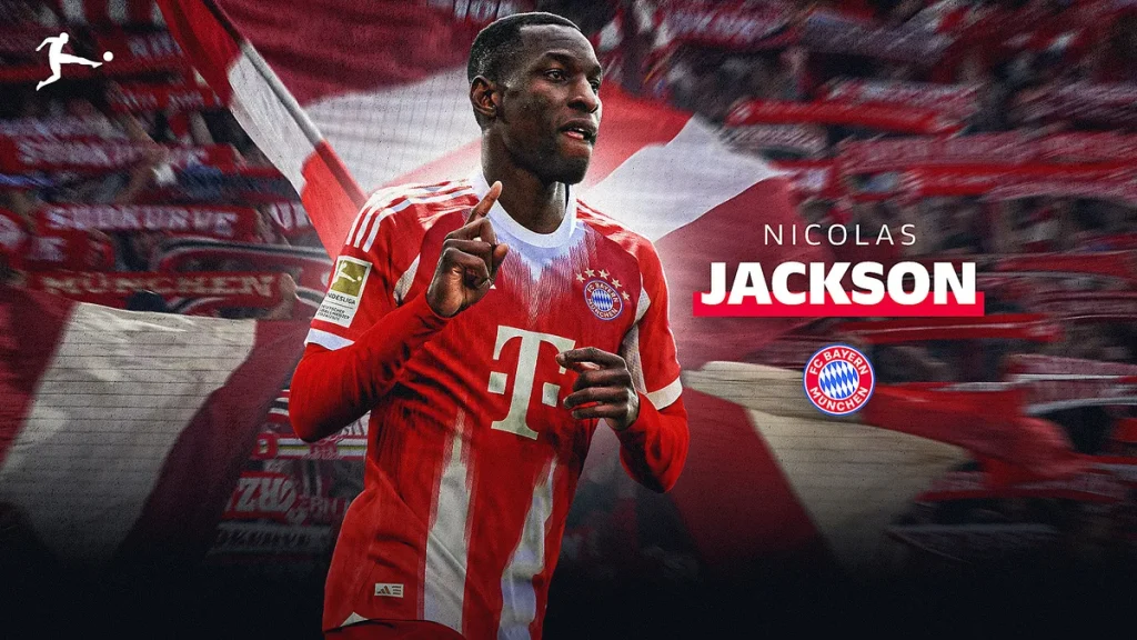 Nicolas Jackson In Bayern Munich Jersey