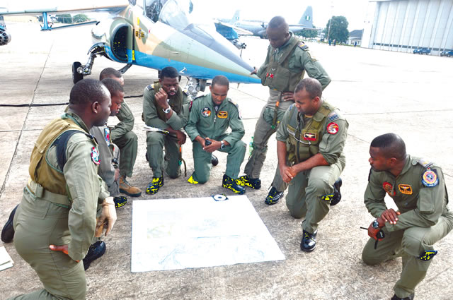 Nigerian Air Force Men Preparing To Strike Militant Camps In Arepo Ogun State.on Monday