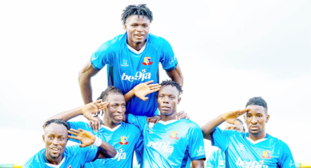 Remo Stars Players Celebrating One Of The Goals Scored Against Comorian Side Us Zilimadjou Yesterday