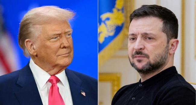 Us President Donald Trump L President Volodymyr Zelensky R
