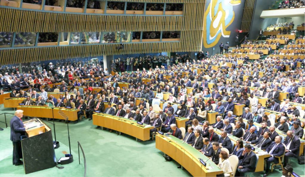 Us President Donald Trump Delivers Remarks To The United Nations General Assembly At The Un Headquarters In New York City On September 23 2025