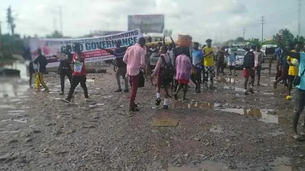Protest Benin Sapele Road