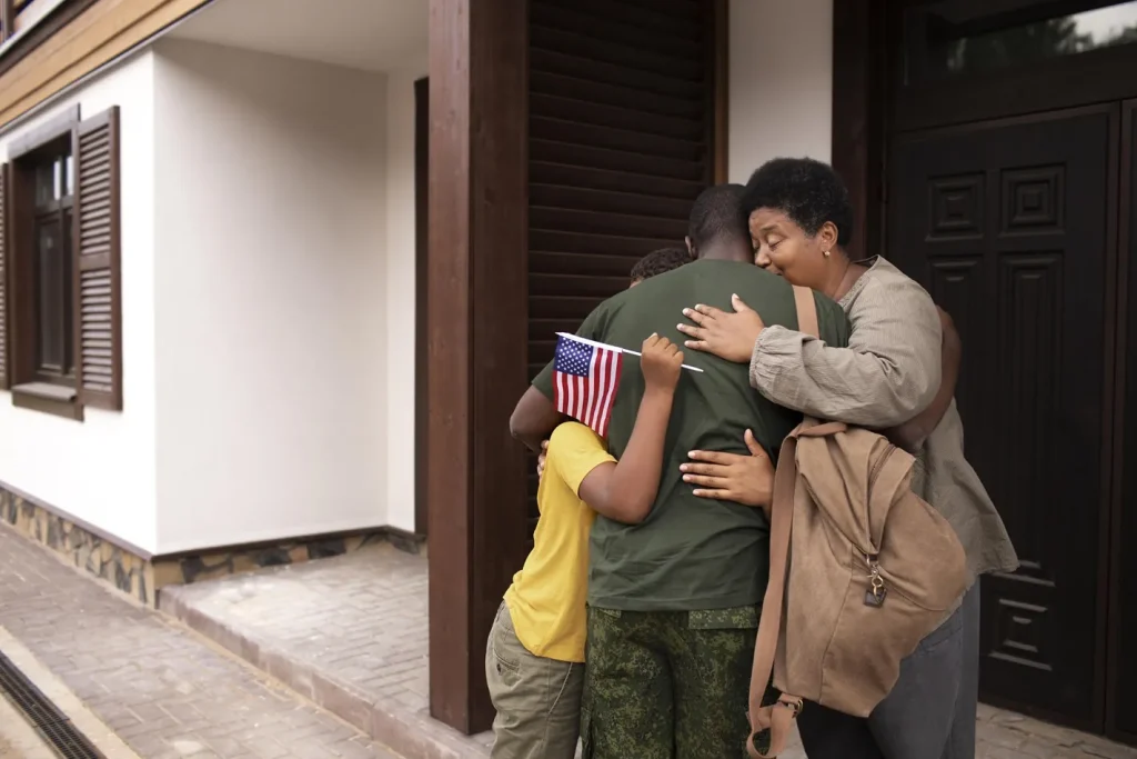 United States Soldier Departing From His Family