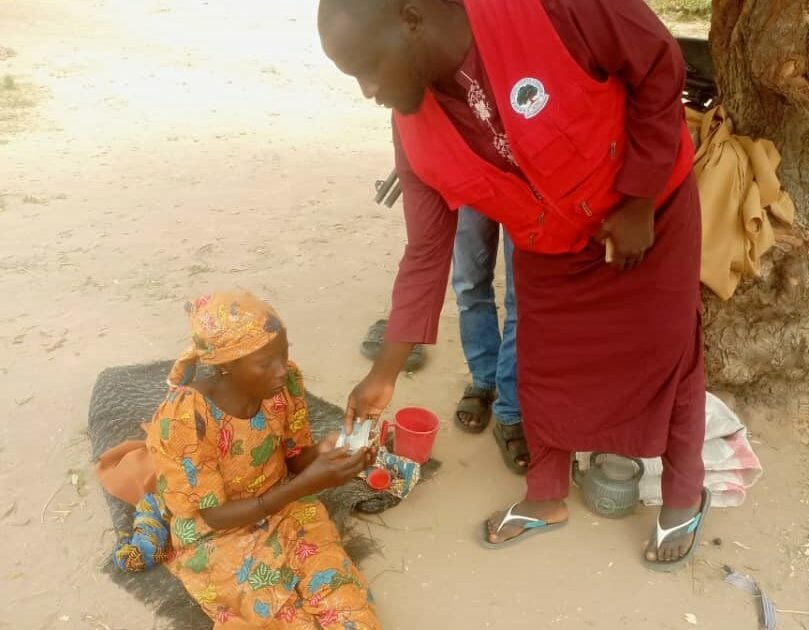 A Member Of The Ngo Handing Out Cash And Food To Refugees. Photo Isah Ojo 809X630 1