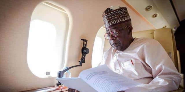 Bola Tinubu In A Plane