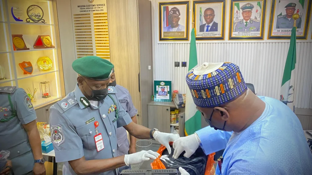 Custom Handing Over Illicit Drugs To Ndlea Custom Handing Over Illicit Drugs To Ndlea