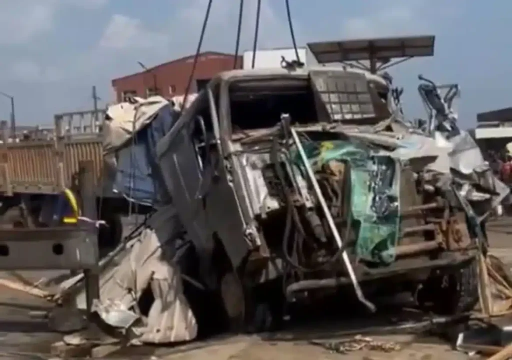 Dangote Truck Accident In Epe Lagos