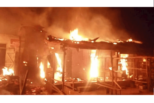 Fire Guts Shops At Alaba Market