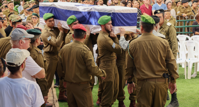 Israeli Soldiers Carry The Coffin Of Staff Sgt. Three Of The Four Bodies Of Israeli Hostages In Gaza