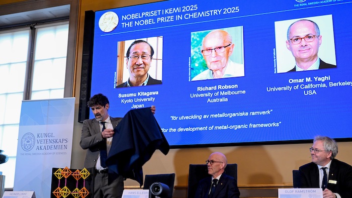 Kitagawa Robson And Yaghi Win Nobel Prize In Chemistry For Metal Organic Frameworks Breakthrough
