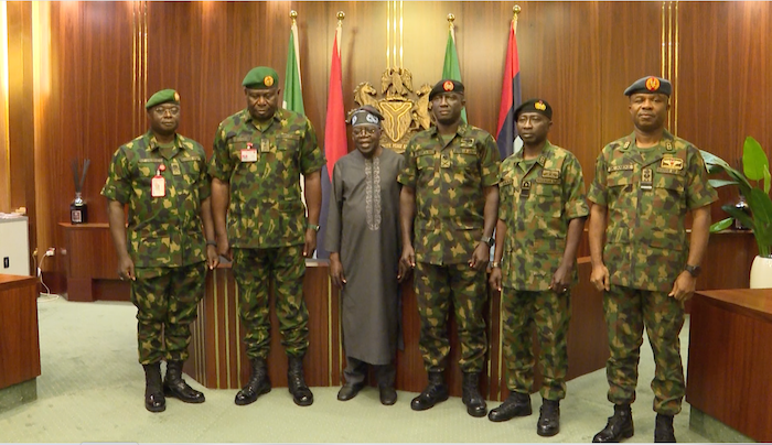 Tinubu Hosts New Service Chiefs At Presidential Villa Ahead Of Senate Confirmation Swearing In Tinubu Hosts New Service Chiefs At Presidential Villa Ahead Of Senate Confirmation Swearing In
