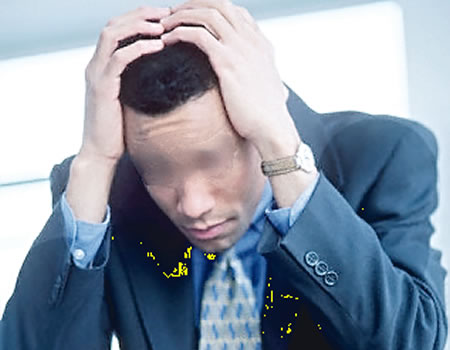 Black Man Worried Thinking Sad