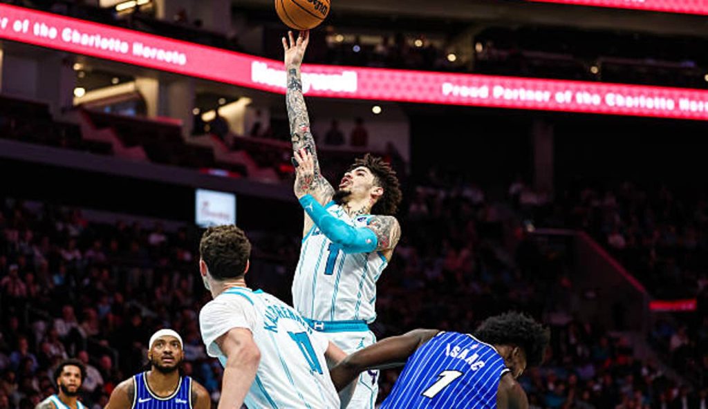 Charlotte North Carolina Lamelo Ball Of The Charlotte Hornets Shoots The Ball During The