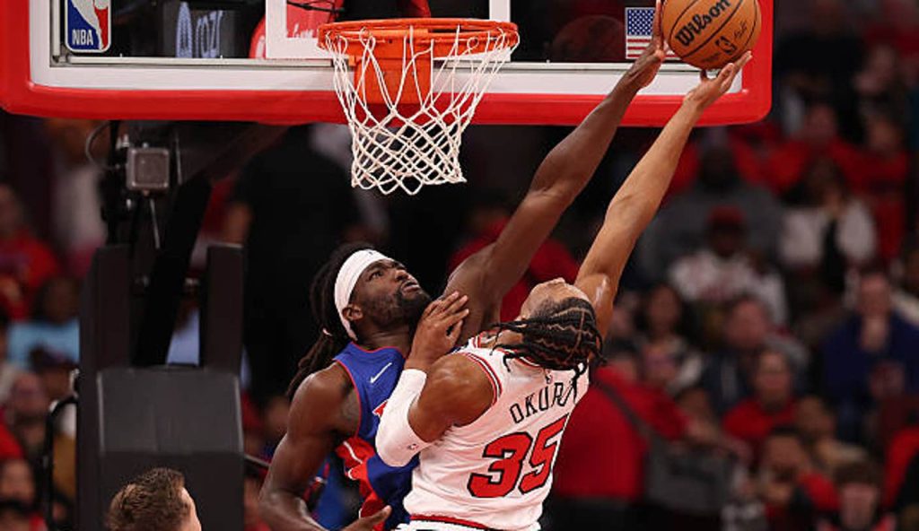 Chicago Illinois Isaiah Stewart Of The Detroit Pistons Blocks A Shot By Isaac Okoro Of The Chicago Illinois Isaiah Stewart Of The Detroit Pistons Blocks A Shot By Isaac Okoro Of The