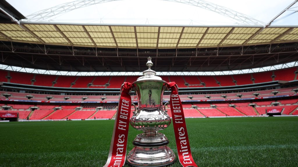 Fa Cup Trophy Photographed Pitch 812615984