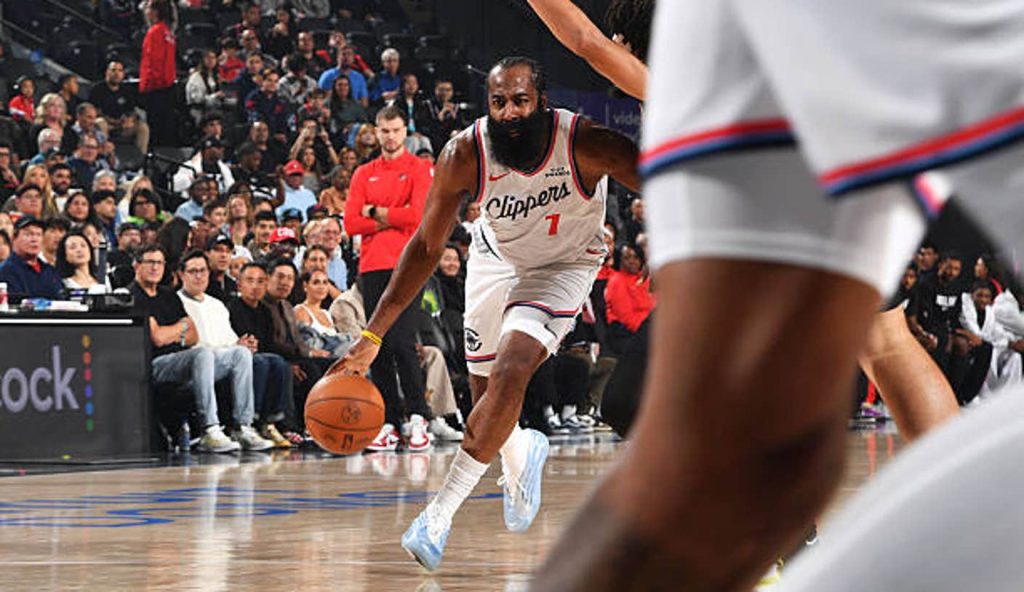 Inglewood Ca James Harden Of The La Clippers Drives To The Basket During The Game Against The Inglewood Ca James Harden Of The La Clippers Drives To The Basket During The Game Against The