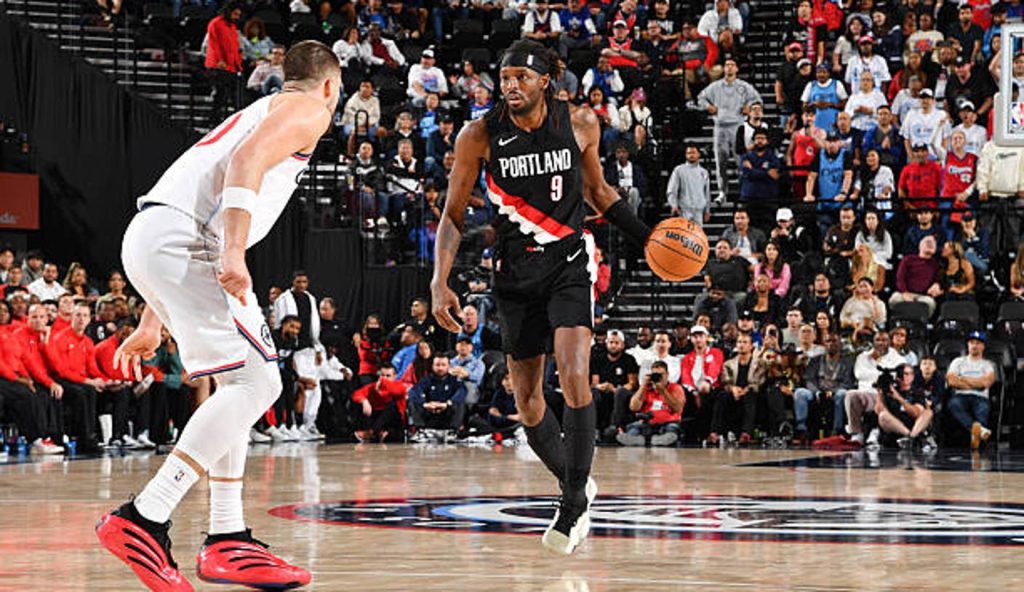 Inglewood Ca Jrue Holiday Of The Portland Trail Blazers Dribbles The Ball During The Game