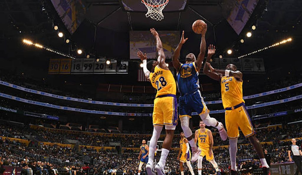 Los Angeles Ca Jimmy Butler Iii Of The Golden State Warriors Drives To The Basket During The