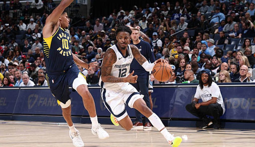 Memphis Tn Ja Morant Of The Memphis Grizzlies Dribbles The Ball During The Game Against The Memphis Tn Ja Morant Of The Memphis Grizzlies Dribbles The Ball During The Game Against The