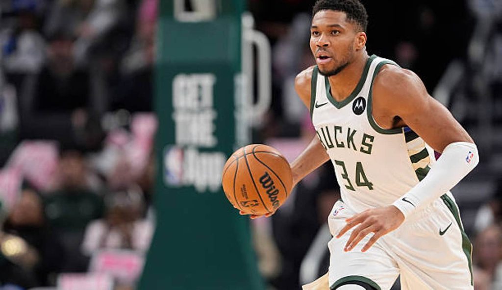 Milwaukee Wisconsin Giannis Antetokounmpo Of The Milwaukee Bucks Dribbles The Ball Against