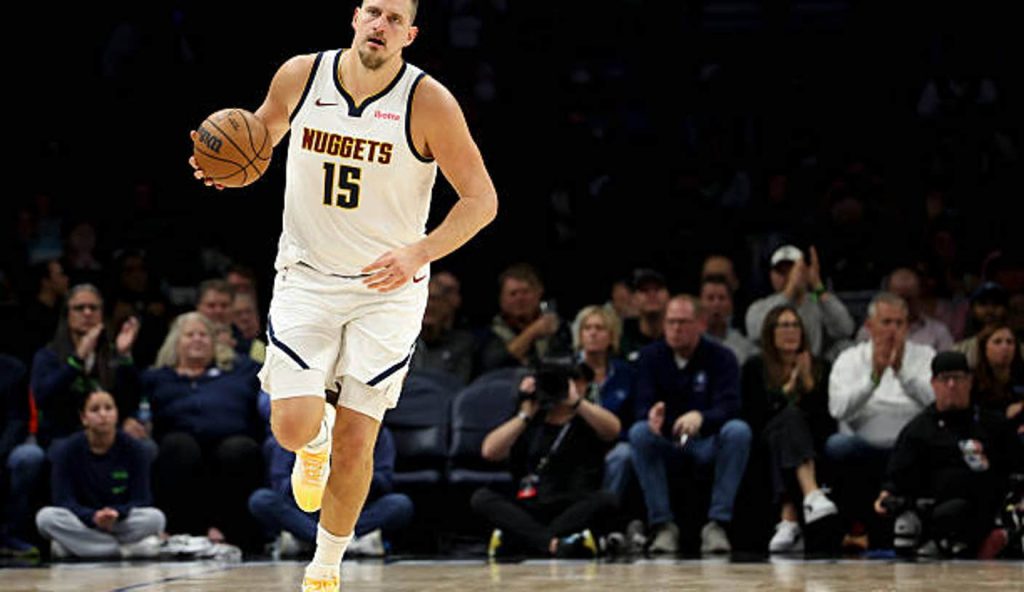 Minneapolis Minnesota Nikola Jokic Of The Denver Nuggets Dribbles Up The Court During The Minneapolis Minnesota Nikola Jokic Of The Denver Nuggets Dribbles Up The Court During The