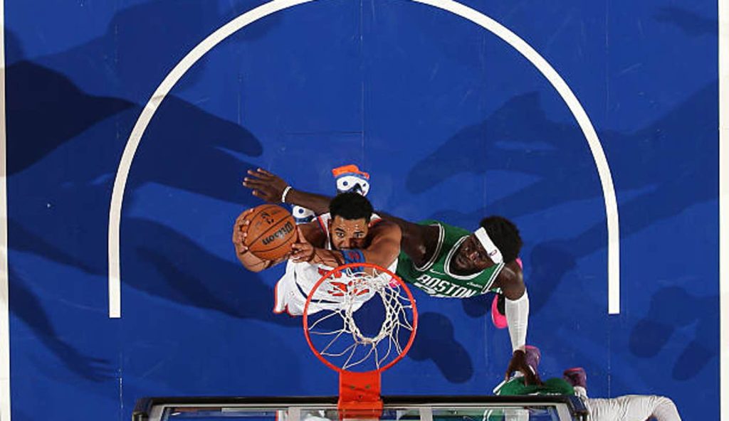 New York Ny Karl Anthony Towns Of The New York Knicks Drives To The Basket As Neemias Queta New York Ny Karl Anthony Towns Of The New York Knicks Drives To The Basket As Neemias Queta