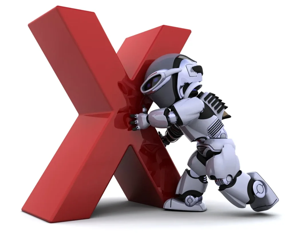Robot With X Symbol