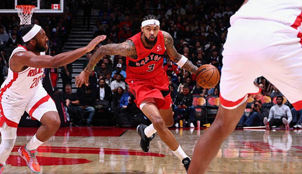 Toronto Canada Brandon Ingram Of The Toronto Raptors Drives To The Basket During The Game Toronto Canada Brandon Ingram Of The Toronto Raptors Drives To The Basket During The Game