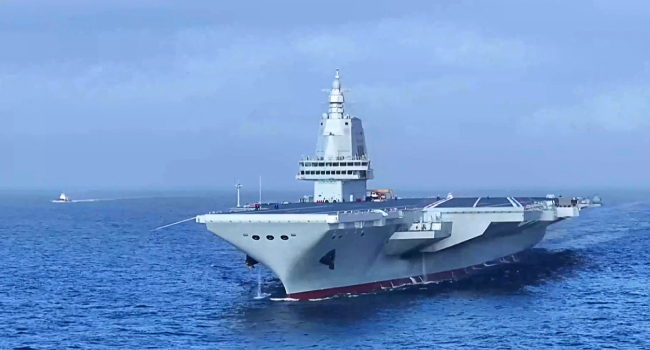 Chinas Third Aircraft Carrier Fujian Carrying Out Sea Trials At Sea In An Unknown Location Chinas Third Aircraft Carrier Fujian Carrying Out Sea Trials At Sea In An Unknown Location