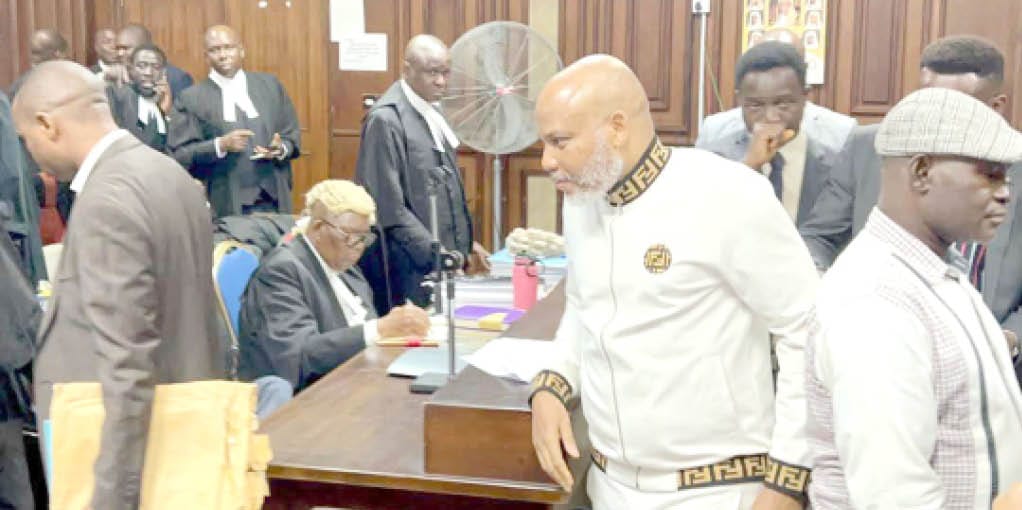 Leader Of The Indigenous People Of Biafra Ipob Nnamdi Kanu During His Arrival At The Federal High Court In Abuja Yesterday Leader Of The Indigenous People Of Biafra Ipob Nnamdi Kanu During His Arrival At The Federal High Court In Abuja Yesterday