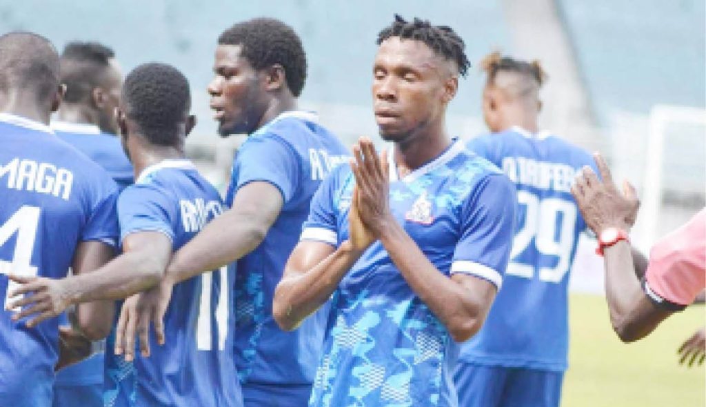 Rivers United Players Celebrate After Scoring A Goal Rivers United Players Celebrate After Scoring A Goal