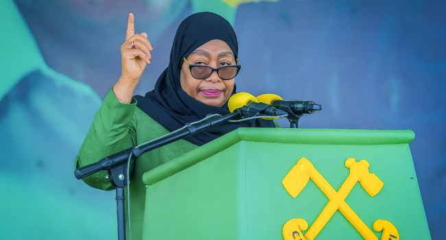 Tanzanias Ruling Party Chama Cha Mapinduzi Ccm Presidential Candidate And Incumbent President Sam