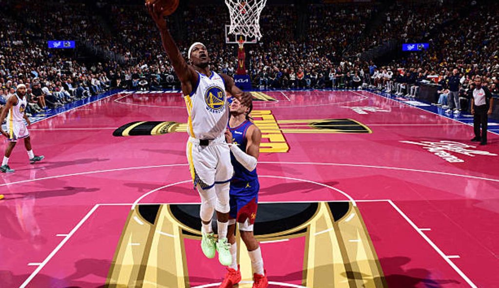 Denver Co Jimmy Butler Iii Of The Golden State Warriors Drives To The Basket During The Game Denver Co Jimmy Butler Iii Of The Golden State Warriors Drives To The Basket During The Game