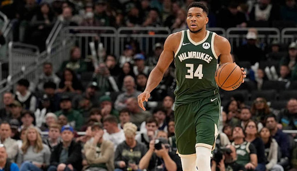 Milwaukee Wisconsin Giannis Antetokounmpo Of The Milwaukee Bucks Dribbles The Ball Against