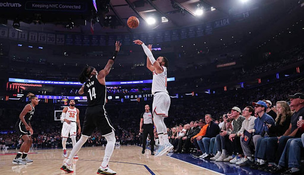 New York New York Jalen Brunson Of The New York Knicks Attempts A Three Pointer During The