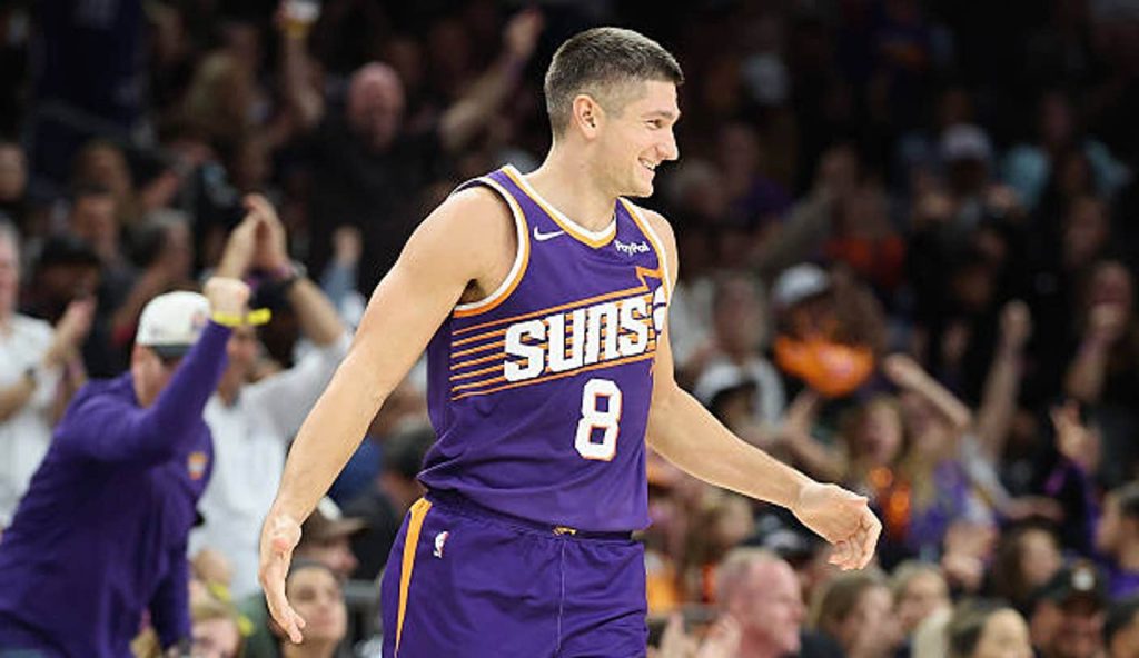 Phoenix Arizona Grayson Allen Of The Phoenix Suns Reacts After Hitting A Three Point Shot